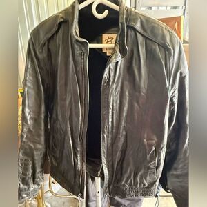 Vintage Berman's Men's Leather Jacket removable vest black Pockets Korea 38